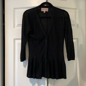 Black peplum cardigan